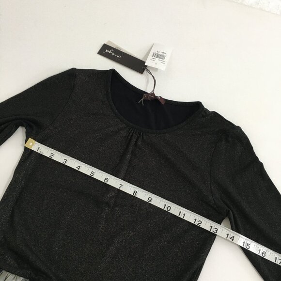 IMOGA Girls Size 12 Fit & Flare Polka Dot Party Dress Black/Gold Glitter NWT - Picture 13 of 15